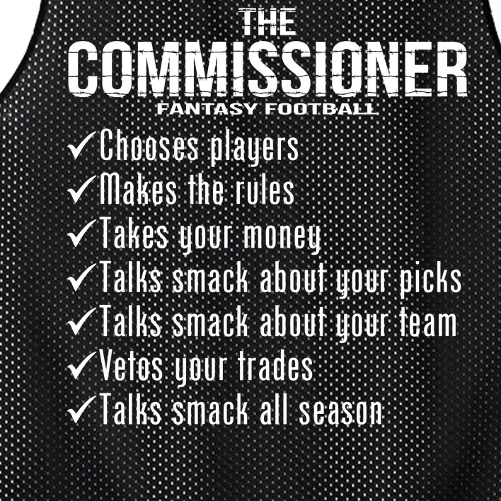 The Commissioner Fantasy Football Mesh Reversible Basketball Jersey Tank