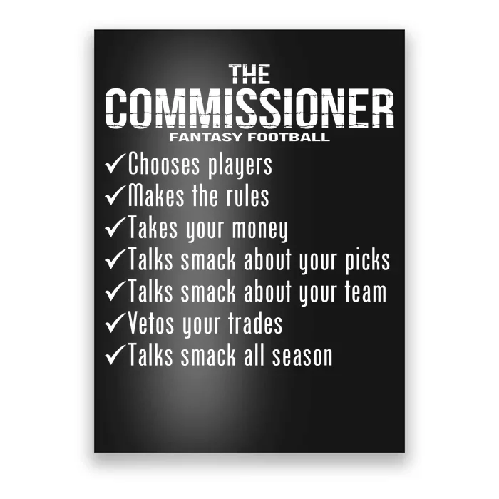 The Commissioner Fantasy Football Poster