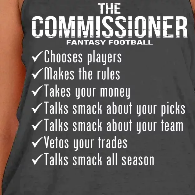 The Commissioner Fantasy Football Women's Knotted Racerback Tank