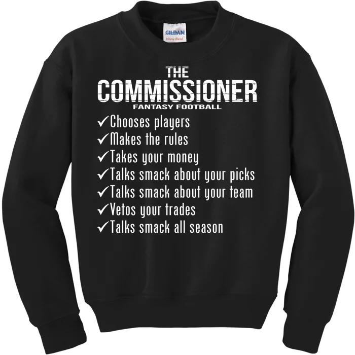 The Commissioner Fantasy Football Kids Sweatshirt