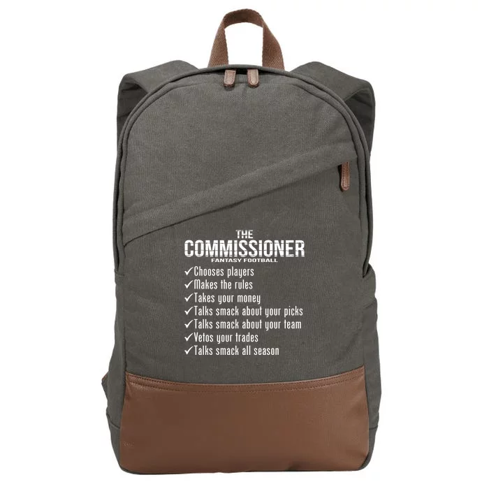 The Commissioner Fantasy Football Cotton Canvas Backpack