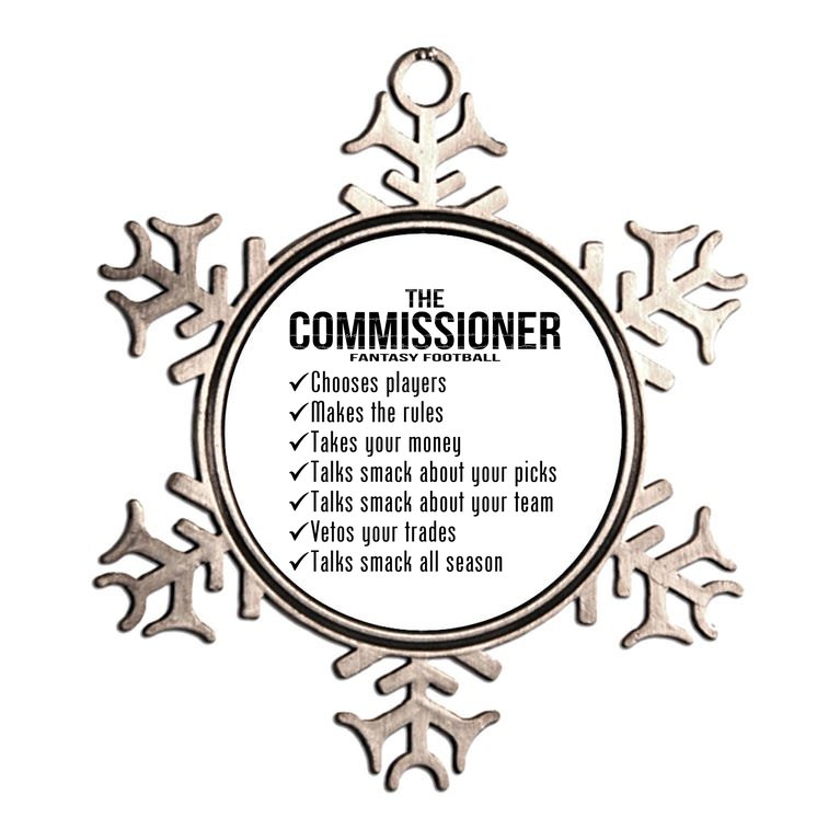 The Commissioner Fantasy Football Metallic Star Ornament