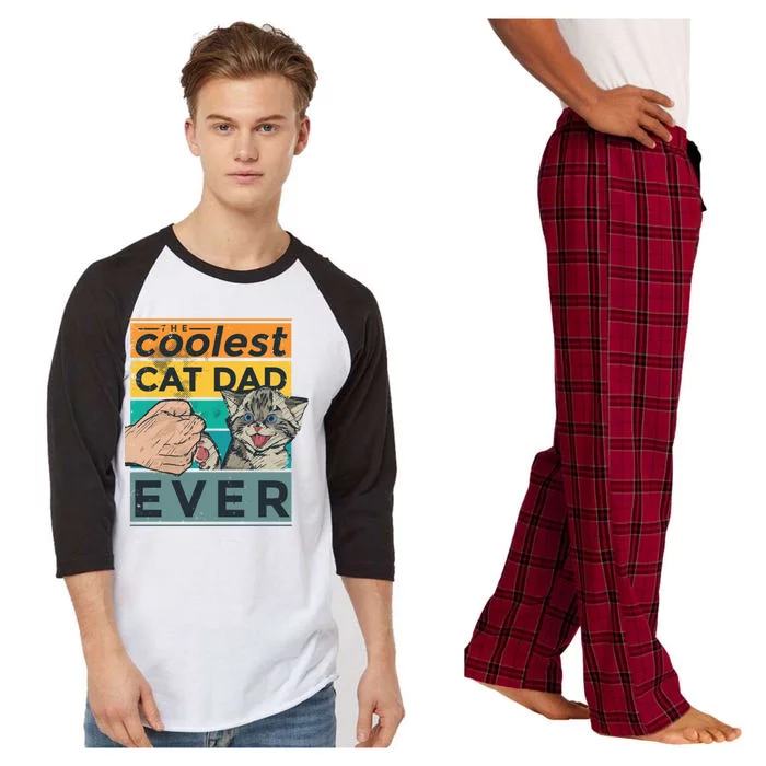 The Coolest Cat Dad Ever Raglan Sleeve Pajama Set