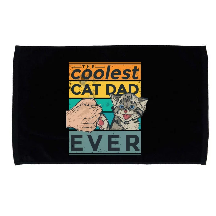 The Coolest Cat Dad Ever Microfiber Hand Towel