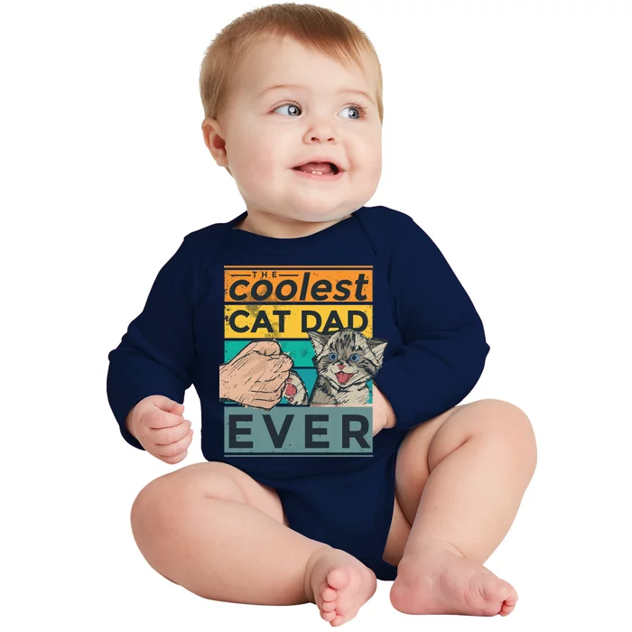 The Coolest Cat Dad Ever Baby Long Sleeve Bodysuit