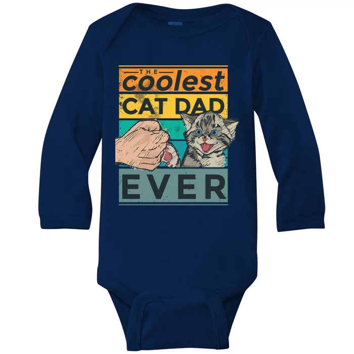 The Coolest Cat Dad Ever Baby Long Sleeve Bodysuit