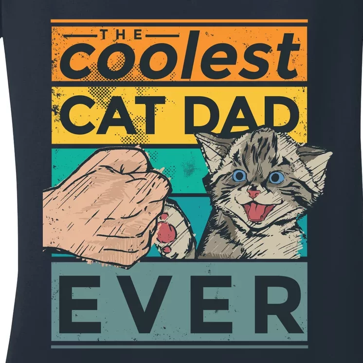 The Coolest Cat Dad Ever Women's V-Neck T-Shirt