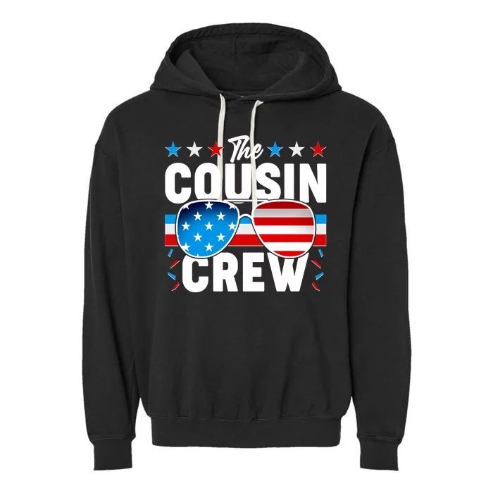 The Cousin Crew USA American Flag Garment-Dyed Fleece Hoodie