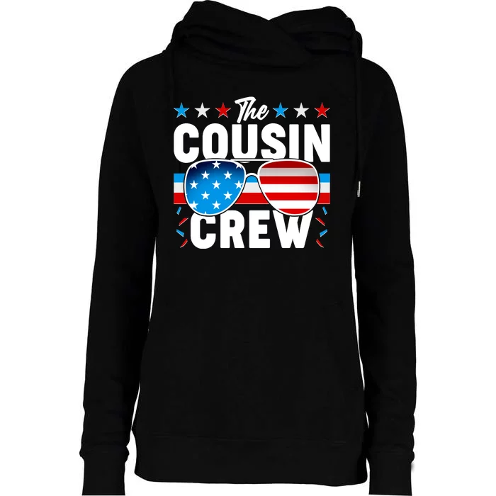 The Cousin Crew USA American Flag Womens Funnel Neck Pullover Hood