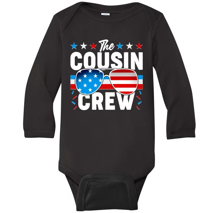 The Cousin Crew USA American Flag Baby Long Sleeve Bodysuit