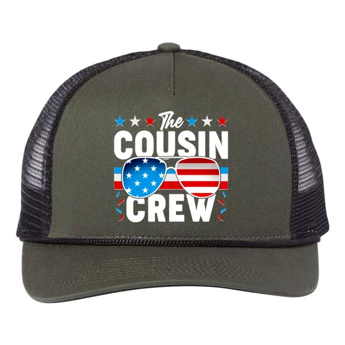 The Cousin Crew USA American Flag Retro Rope Trucker Hat Cap