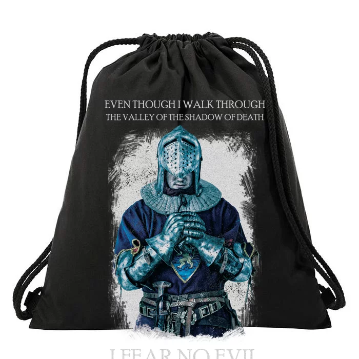 The Crusader Fear No Evil Drawstring Bag