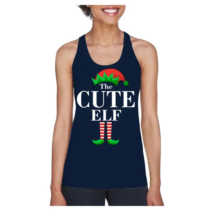 The Cute Elf Family Matching Christmas Women's Racerback Tank