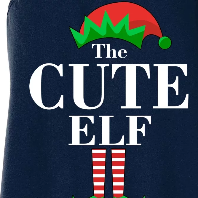 The Cute Elf Family Matching Christmas Women's Racerback Tank