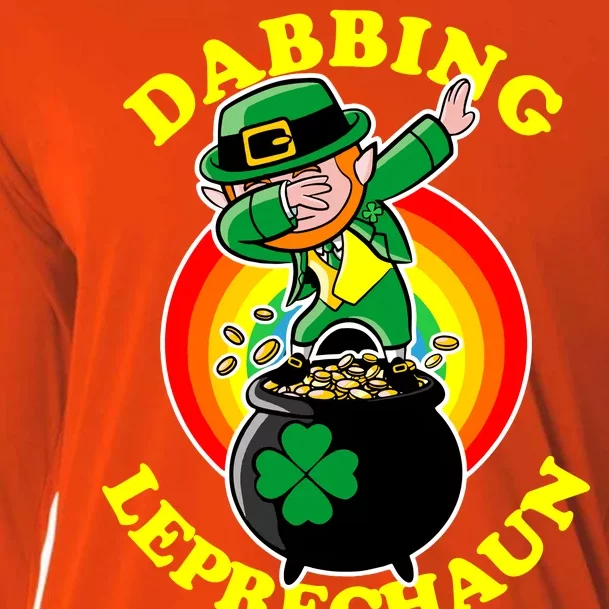 The Dabbing Leprechaun Irish Rainbow Dab St. Patrick's Day Cooling Performance Long Sleeve Crew