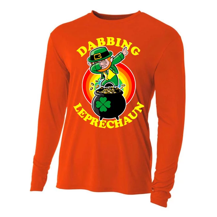 The Dabbing Leprechaun Irish Rainbow Dab St. Patrick's Day Cooling Performance Long Sleeve Crew