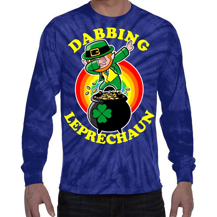 The Dabbing Leprechaun Irish Rainbow Dab St. Patrick's Day Tie-Dye Long Sleeve Shirt