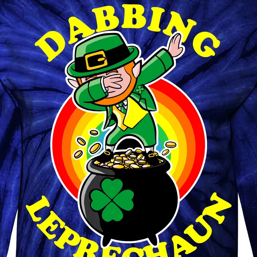 The Dabbing Leprechaun Irish Rainbow Dab St. Patrick's Day Tie-Dye Long Sleeve Shirt