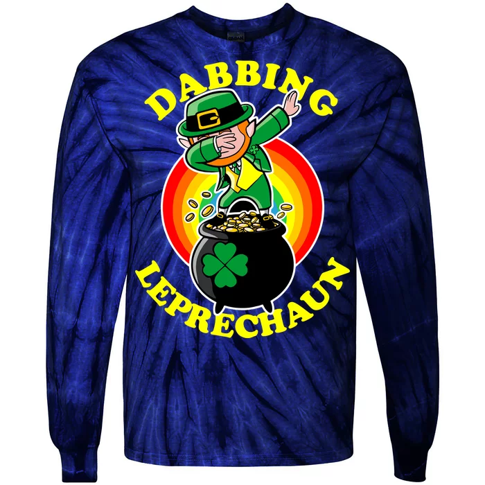 The Dabbing Leprechaun Irish Rainbow Dab St. Patrick's Day Tie-Dye Long Sleeve Shirt