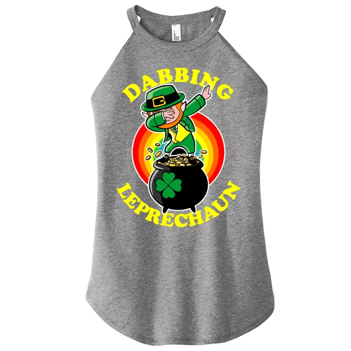 The Dabbing Leprechaun Irish Rainbow Dab St. Patrick's Day Women’s Perfect Tri Rocker Tank