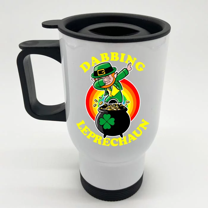 The Dabbing Leprechaun Irish Rainbow Dab St. Patrick's Day Front & Back Stainless Steel Travel Mug