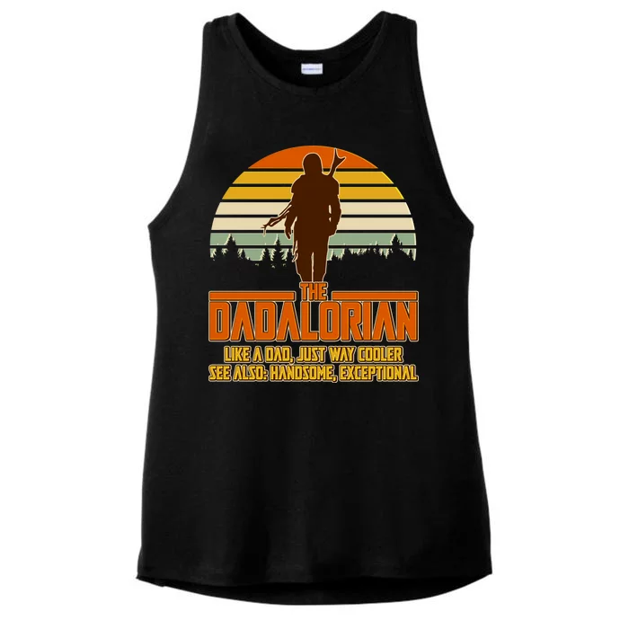 The Dadalorian Like A Dad Handsome Exceptional Ladies Tri-Blend Wicking Tank