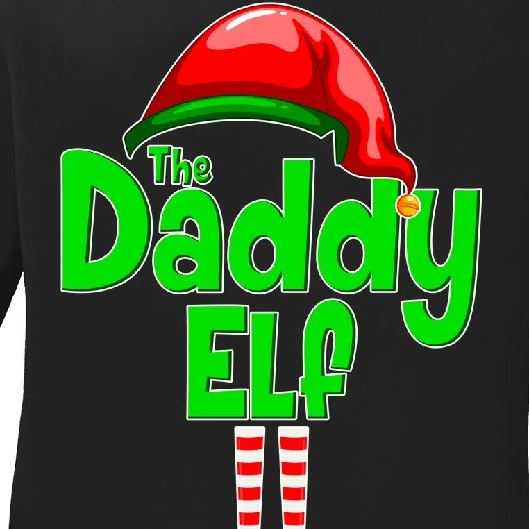 The Daddy Elf Christmas Ladies Long Sleeve Shirt