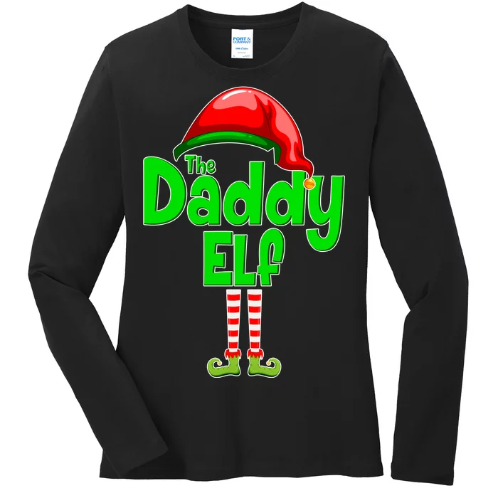 The Daddy Elf Christmas Ladies Long Sleeve Shirt