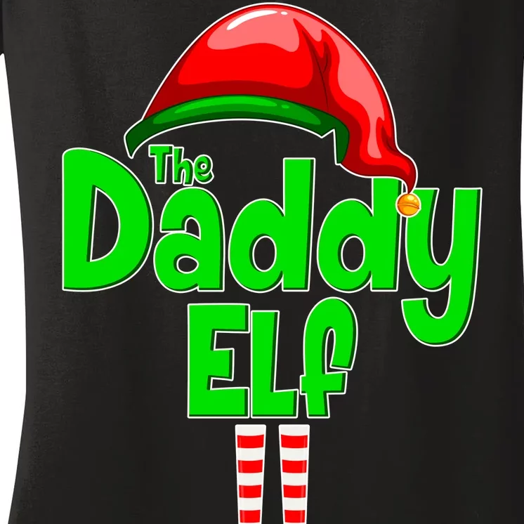 The Daddy Elf Christmas Women's V-Neck T-Shirt