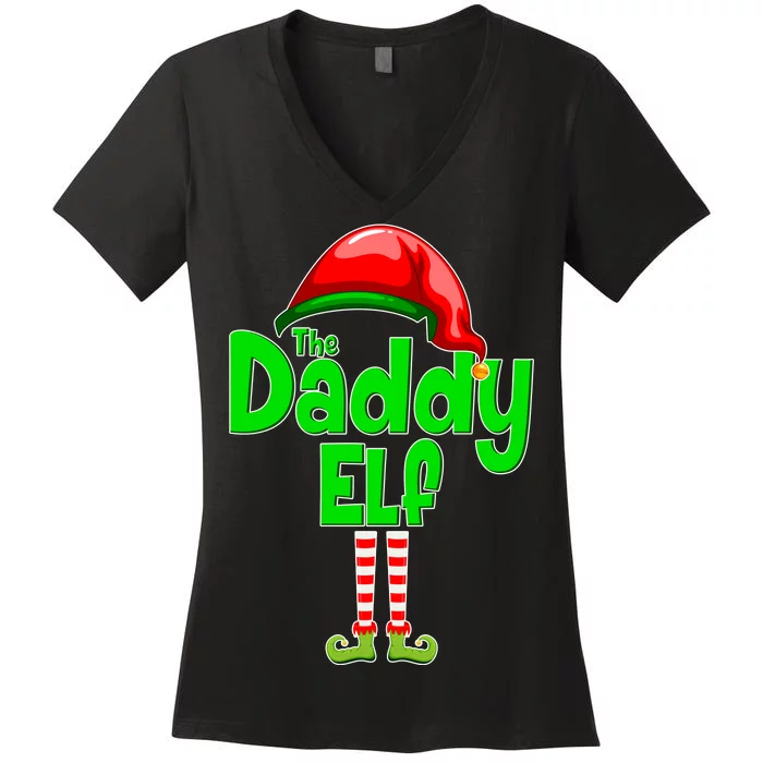 The Daddy Elf Christmas Women's V-Neck T-Shirt