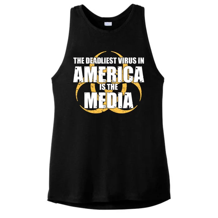 The Deadliest Virus In America Is The Media Ladies Tri-Blend Wicking Tank