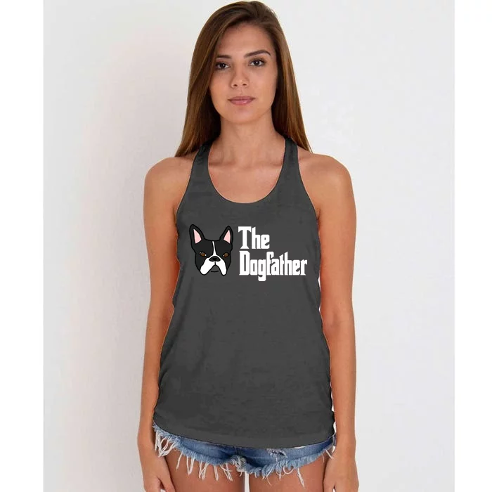 The Dog Father Boston Terrier Women's Knotted Racerback Tank