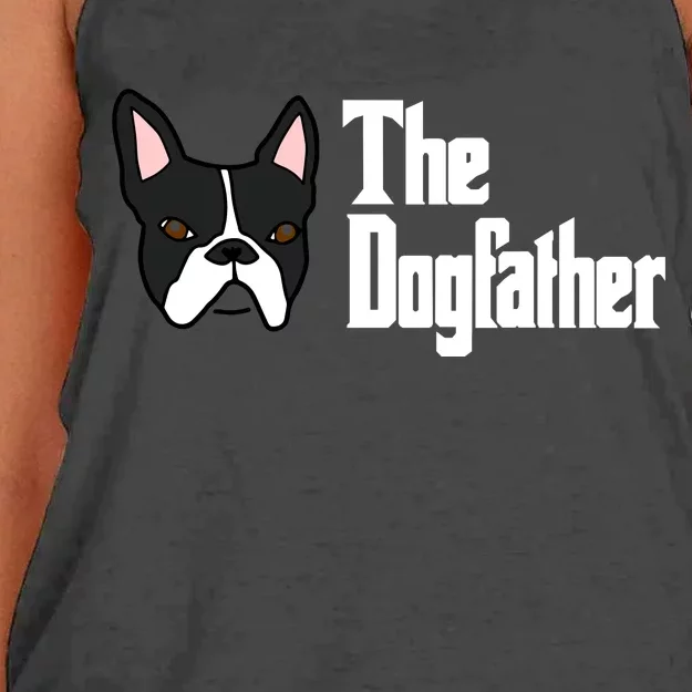 The Dog Father Boston Terrier Women's Knotted Racerback Tank