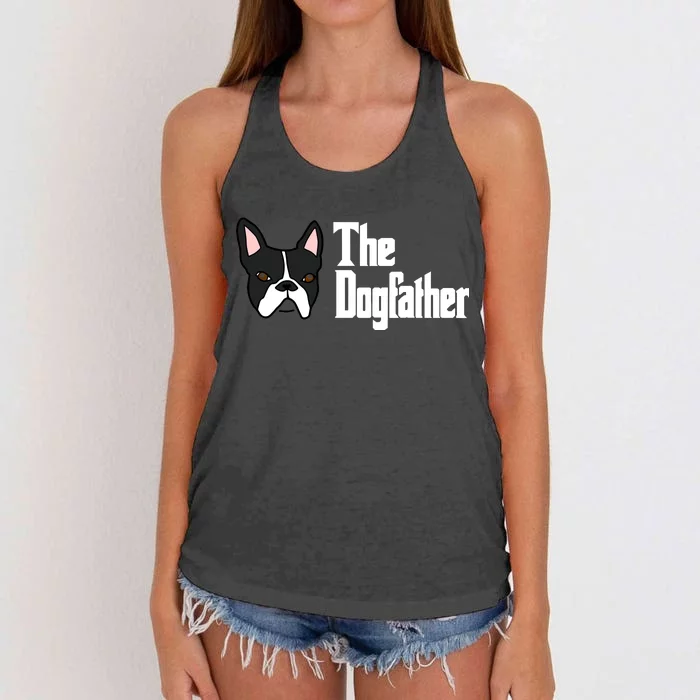 The Dog Father Boston Terrier Women's Knotted Racerback Tank