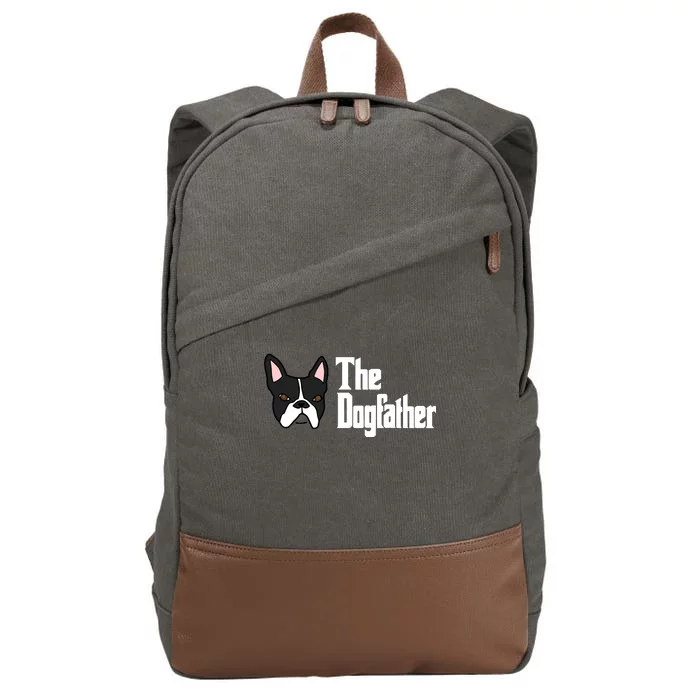 The Dog Father Boston Terrier Cotton Canvas Backpack