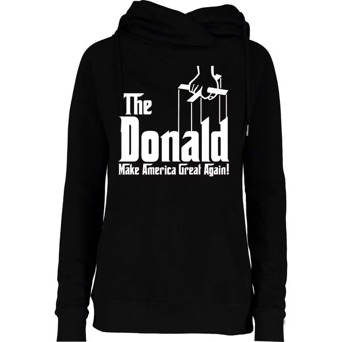 The Donald Make America Great Again! President Trump Spoof Womens Funnel Neck Pullover Hood