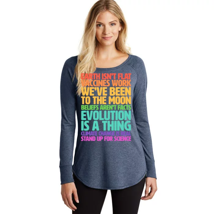 The Earth Isn't Flat Stand Up For Science Women's Perfect Tri Tunic Long Sleeve Shirt