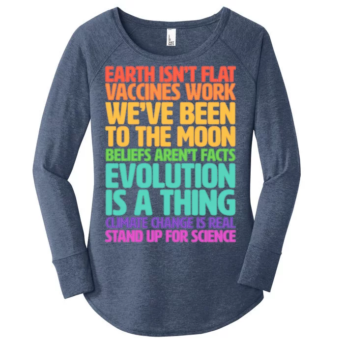 The Earth Isn't Flat Stand Up For Science Women's Perfect Tri Tunic Long Sleeve Shirt