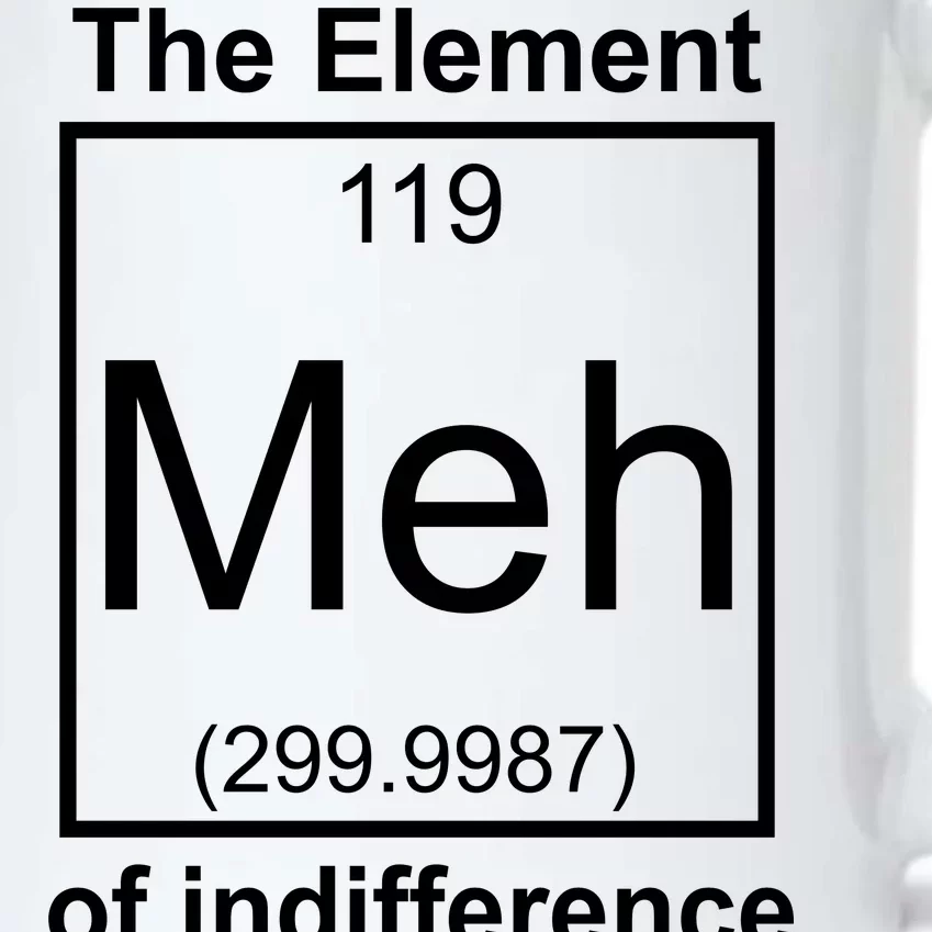 The Element Meh Of Indifference Black Color Changing Mug