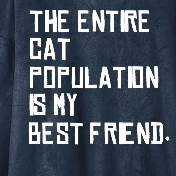 The Entire Cat Population Is My Best Friend Hooded Wearable Blanket