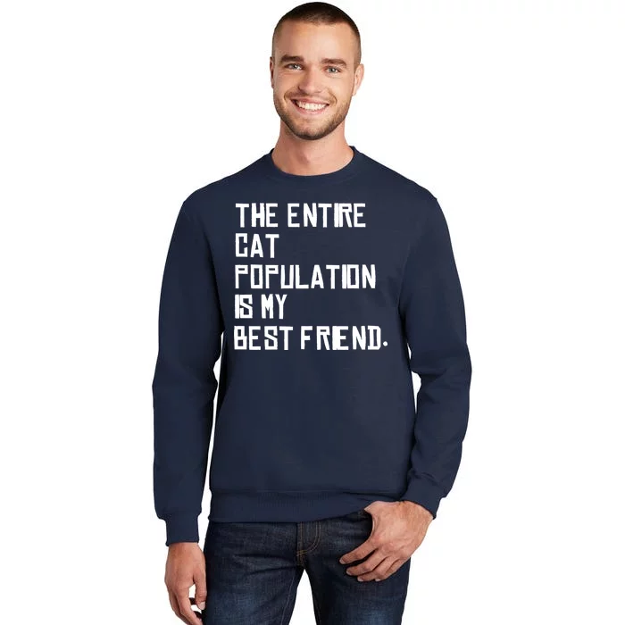 The Entire Cat Population Is My Best Friend Tall Sweatshirt