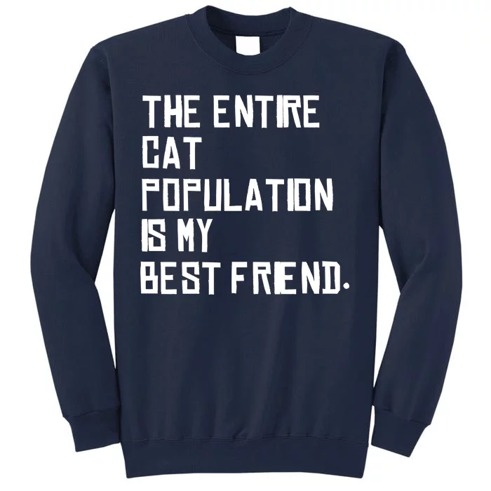 The Entire Cat Population Is My Best Friend Tall Sweatshirt