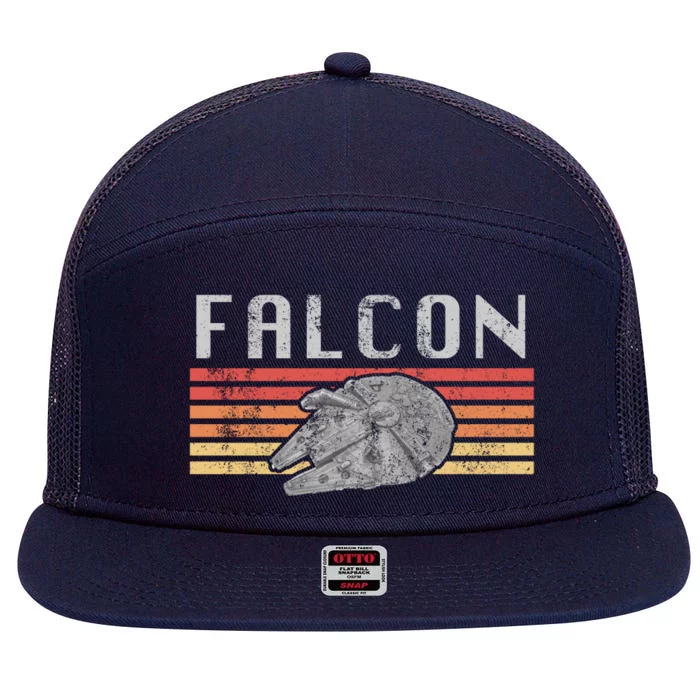 The Falcon Retro Vintage 7 Panel Mesh Trucker Snapback Hat