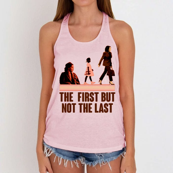 The First But Not the Last Rosa Parks Ruby Bridges Kamala Harris Women's Knotted Racerback Tank