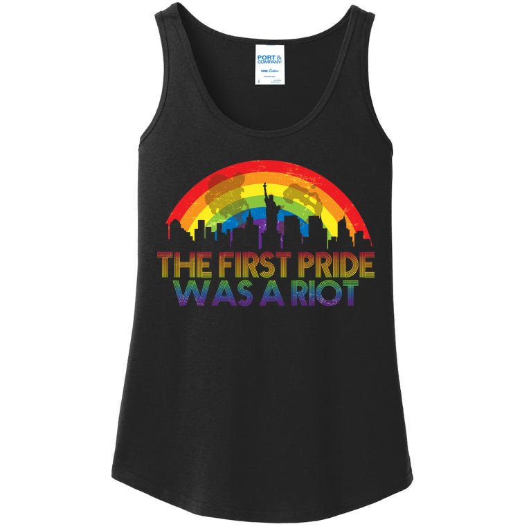 The First Pride Was A Riot Ladies Essential Tank