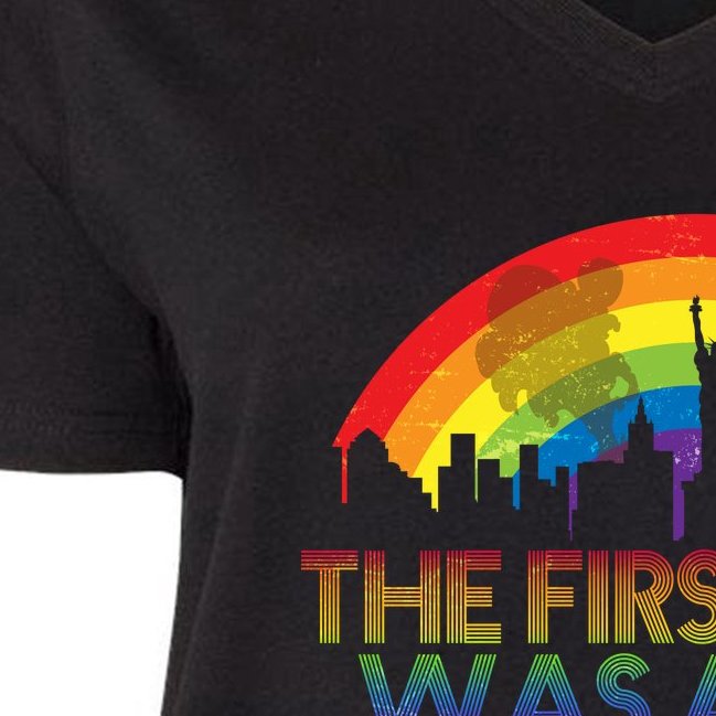 The First Pride Was A Riot Women's V-Neck Plus Size T-Shirt