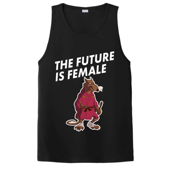 The Future Is Female Funny Splinter Meme Performance Tank