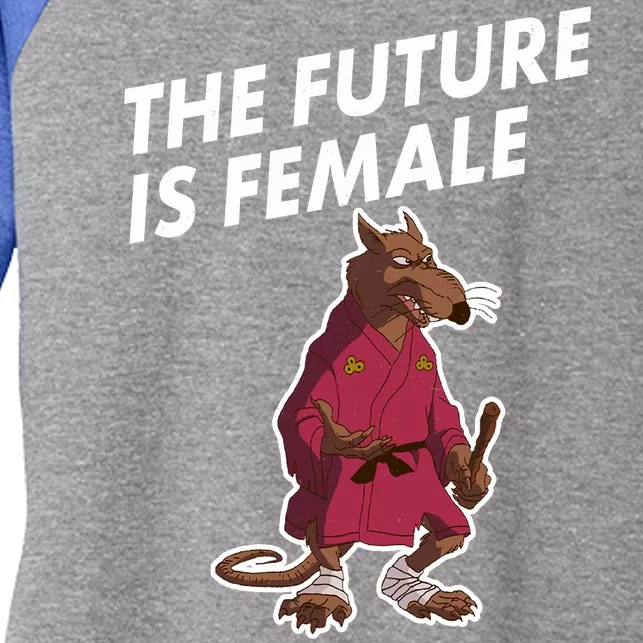 The Future Is Female Funny Splinter Meme Women's Tri-Blend 3/4-Sleeve Raglan Shirt