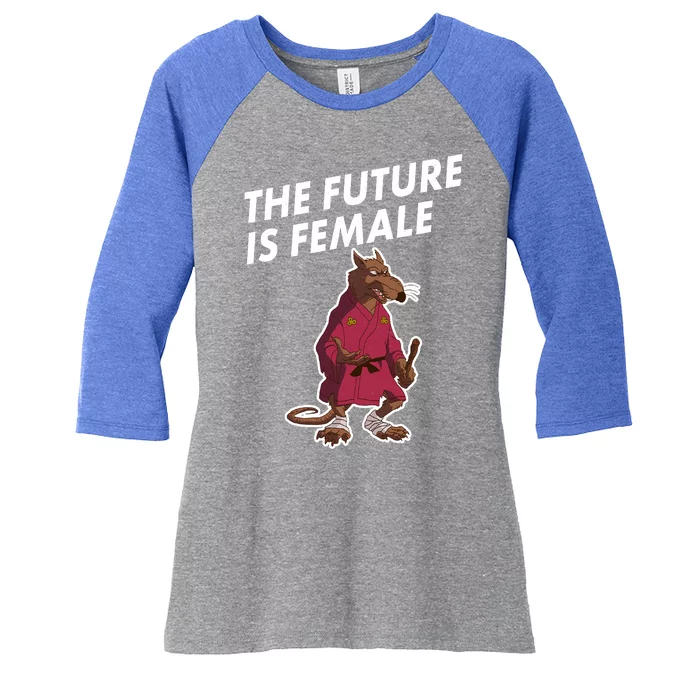 The Future Is Female Funny Splinter Meme Women's Tri-Blend 3/4-Sleeve Raglan Shirt