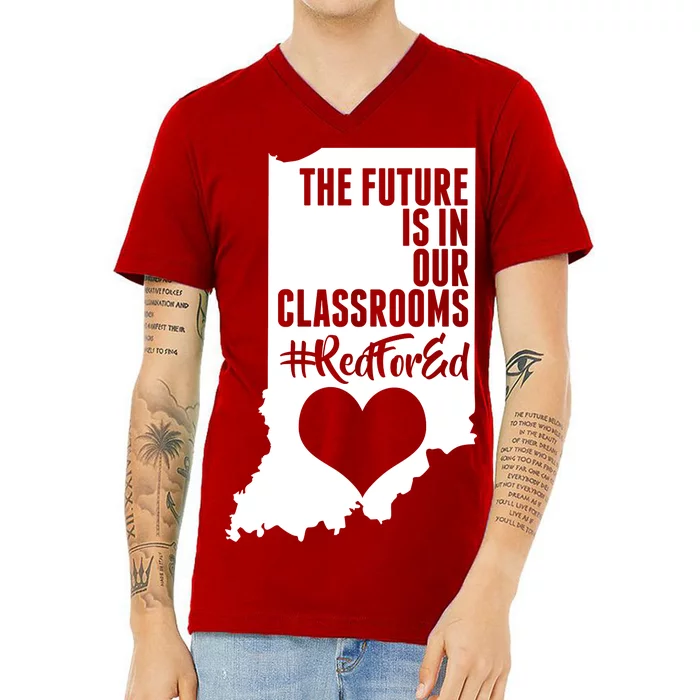 The Future Is In Our Classroom #REDFORED V-Neck T-Shirt